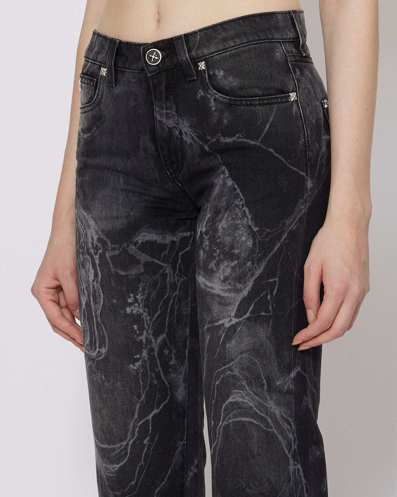 Jeans regular con pattern allover