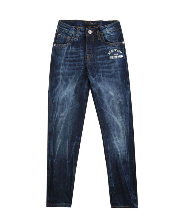 Slim jeans with printed logo