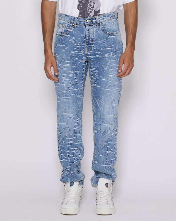 Jeans slim con pattern