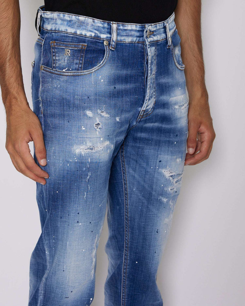 Jeans slim con strappi sul davanti bleaching effect Jeans