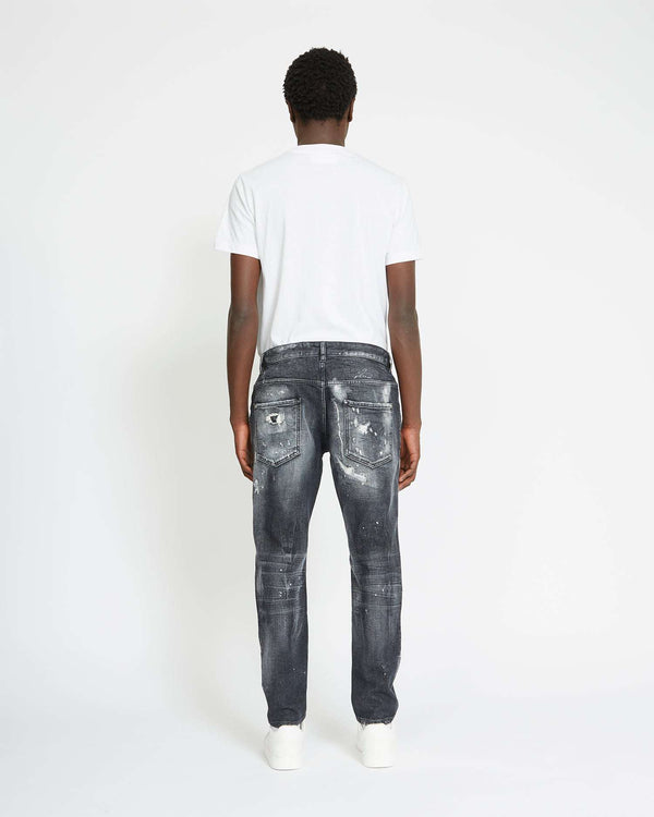 Slim jeans with rips on the front and back