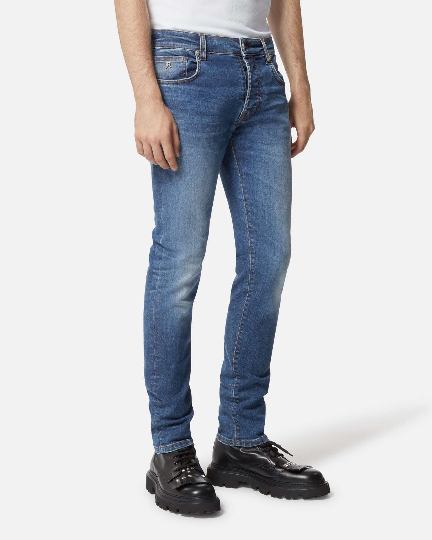 Jeans slim fit blu con effetto sfumato Jeans