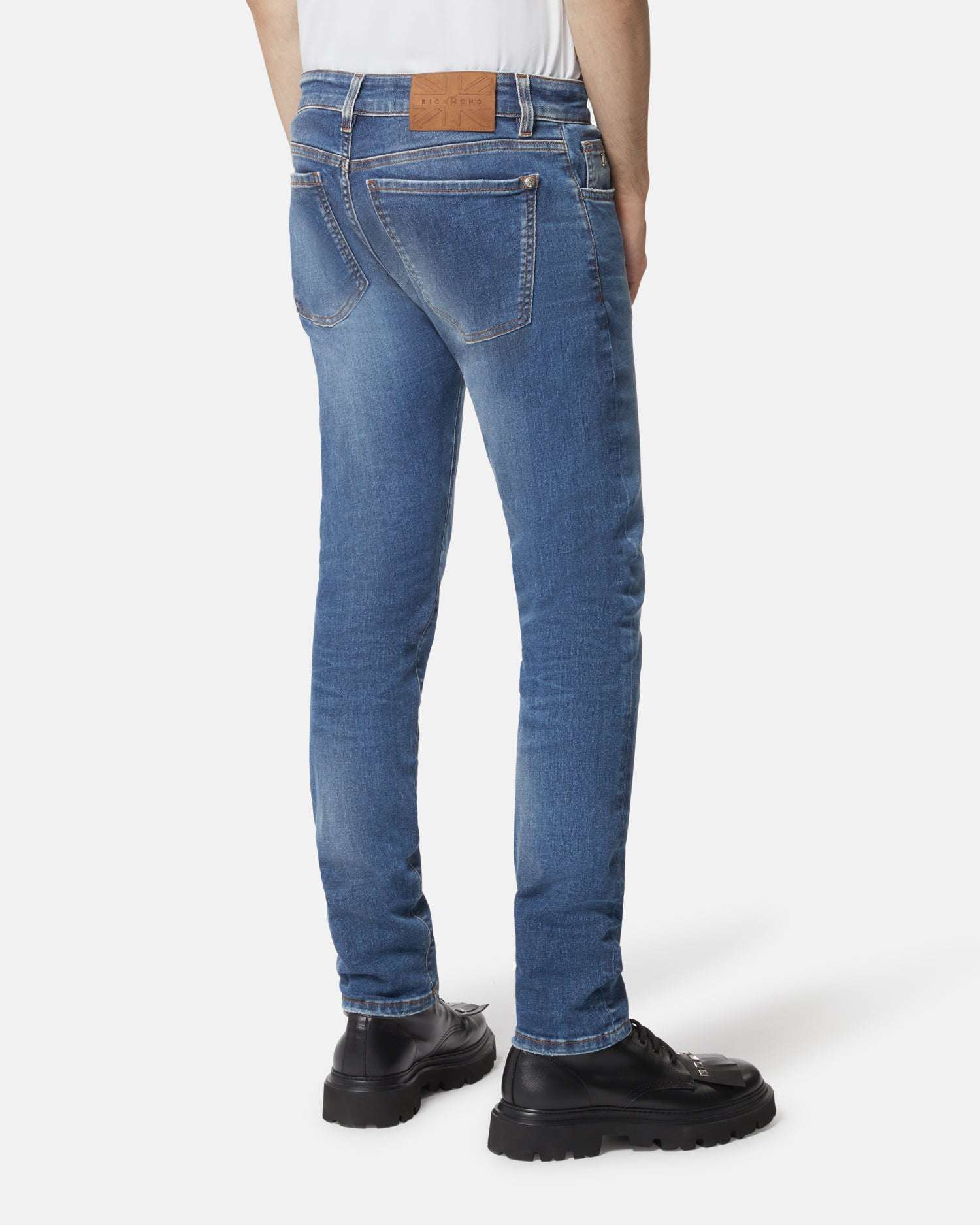 Jeans slim fit blu con effetto sfumato Jeans
