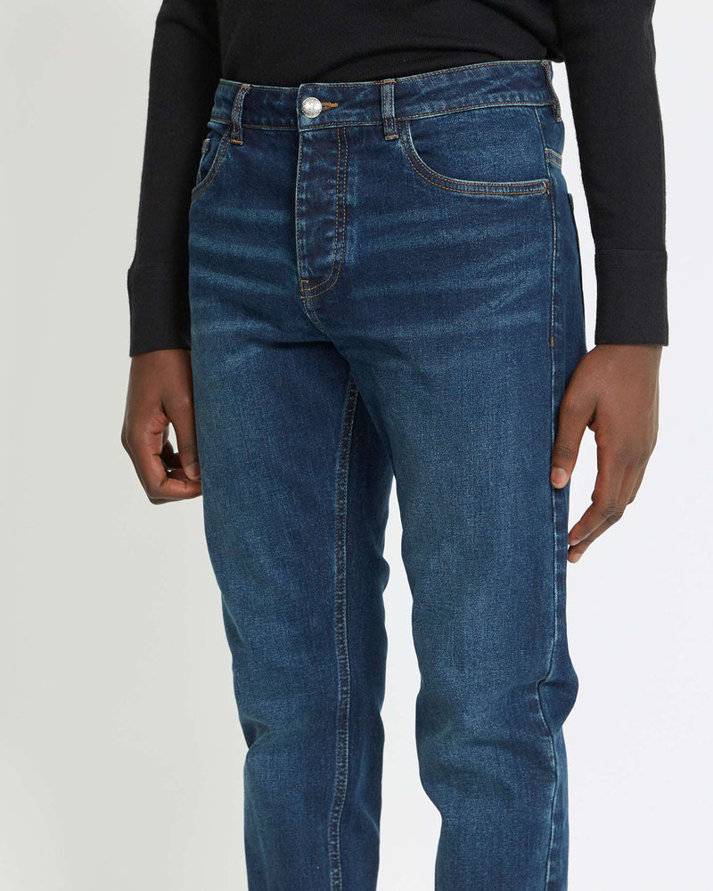 Slim jeans with logo label on the back