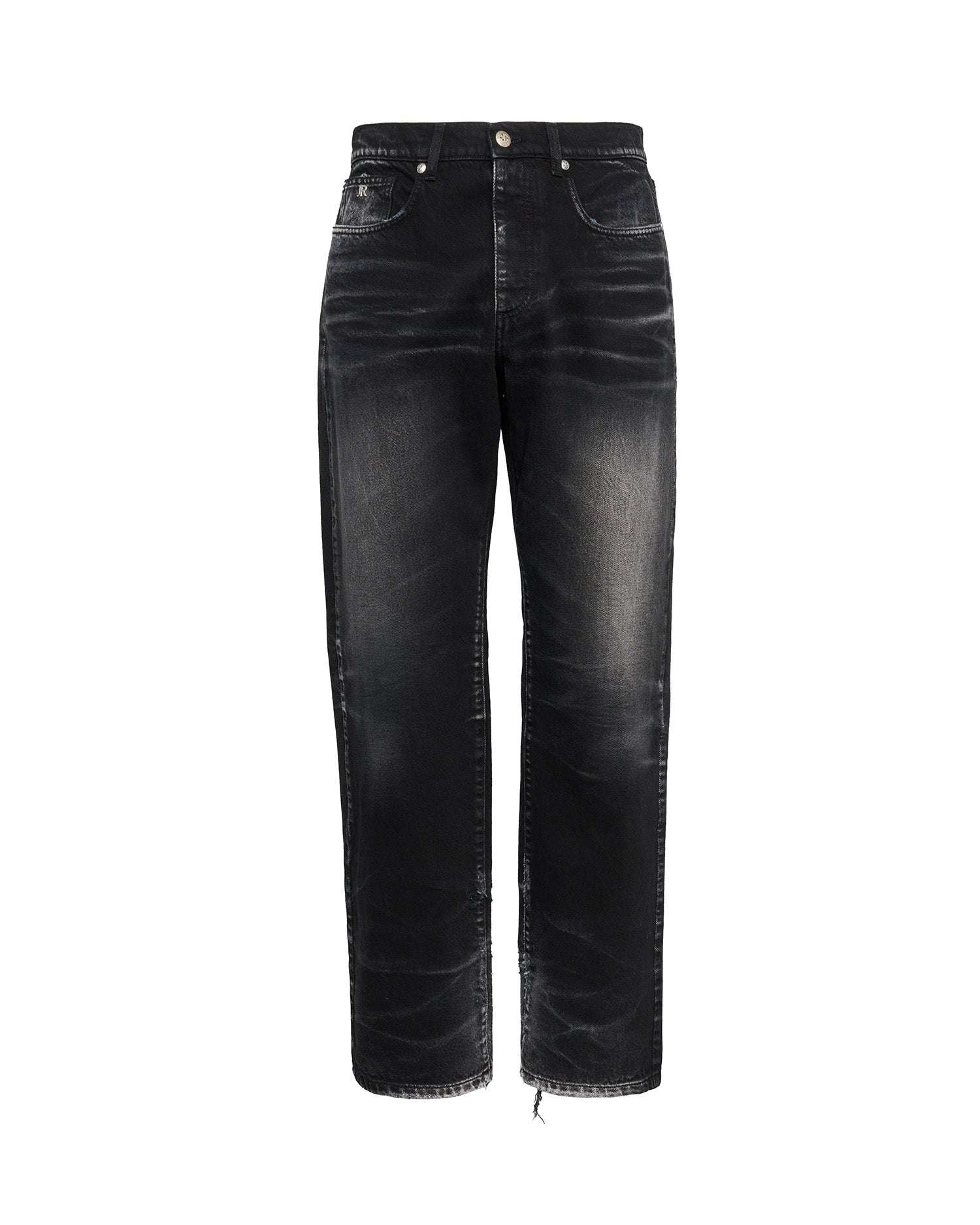 Jeans Straight con Effetto Used Jeans