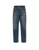Jeans straight fit con rotture e lavaggio effetto vintage Jeans