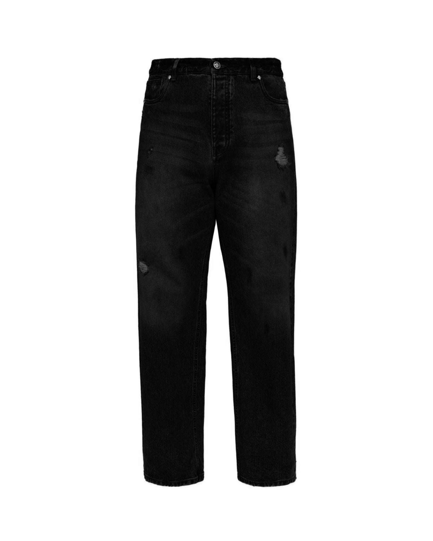 Jeans straight fit con rotture e lavaggio effetto vintage Jeans