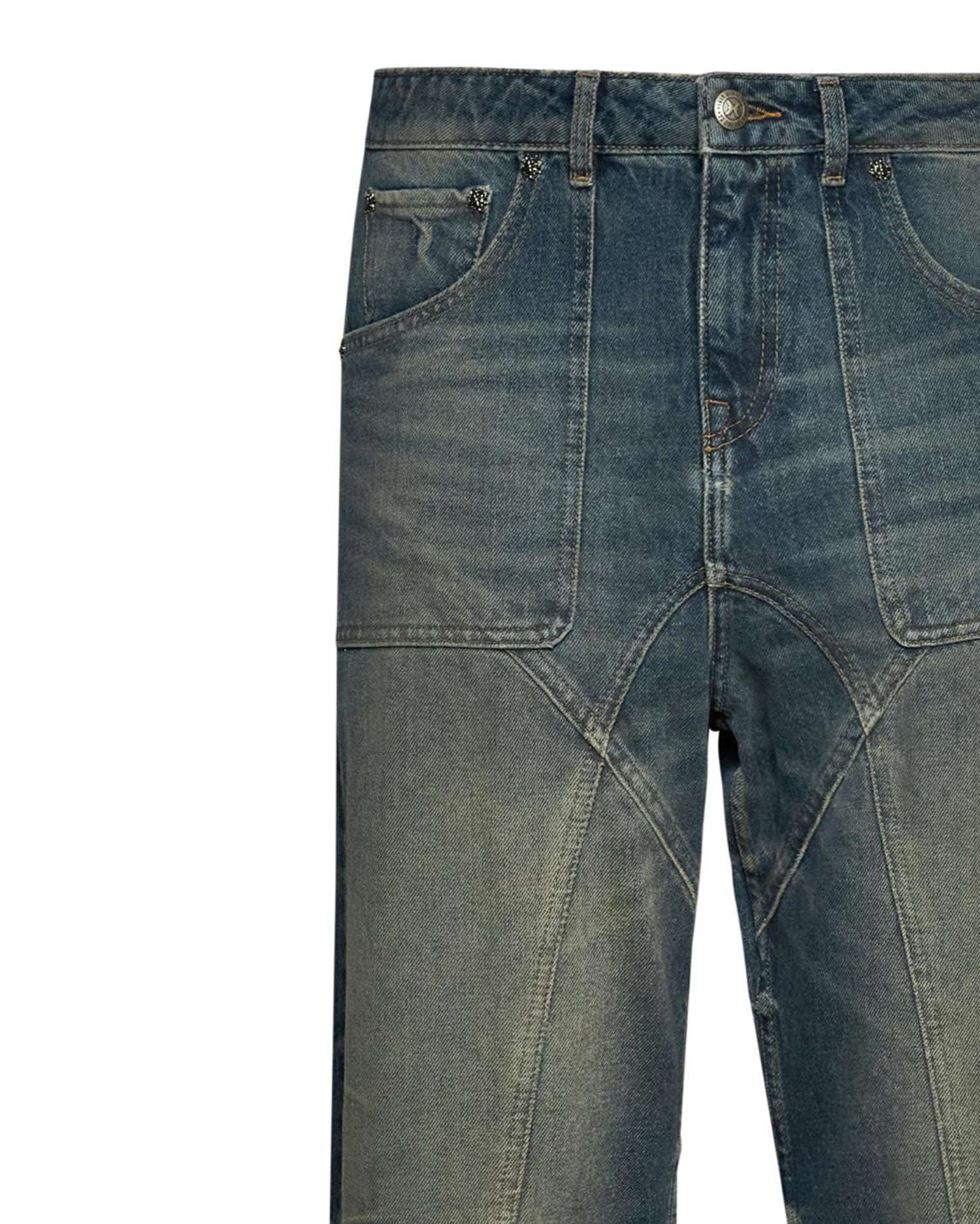 Jeans uomo dritto in denim used con cuciture Richmond X Jeans