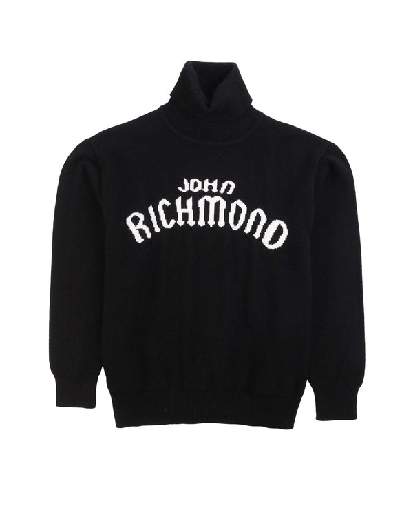 High-neck sweater with logo