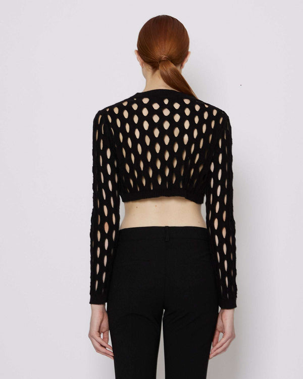 Perforated crop jersey