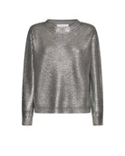 Metallic knit crew neck sweater Sweater