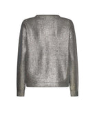 Metallic knit crew neck sweater Sweater