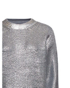Metallic knit crew neck sweater Sweater