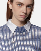 Maglia traforata blu Maglia