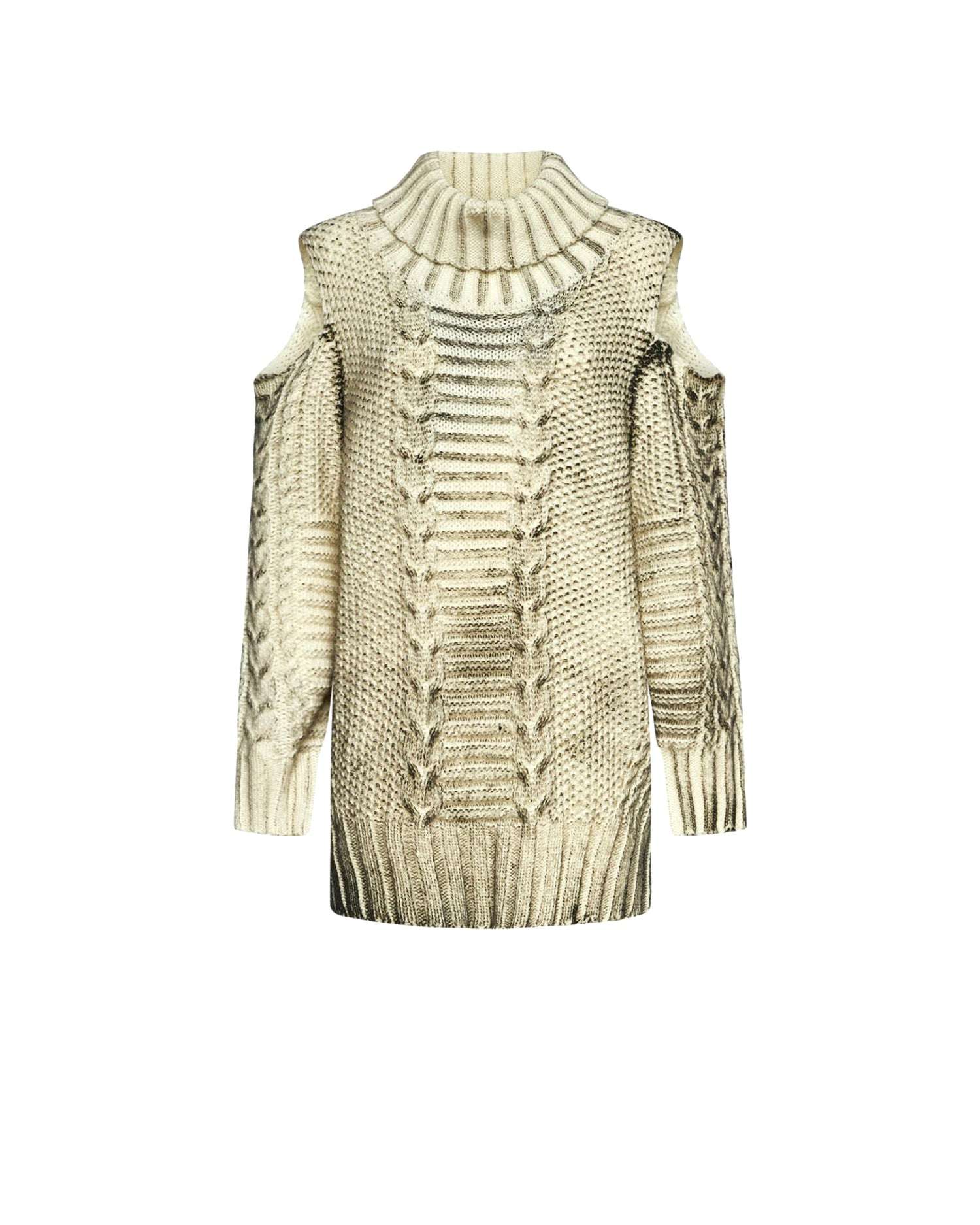 Maglione con spalle scoperte e lavorazione intrecciata Maglia