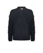 Black men's sweater with fringed workmanship Richmond
