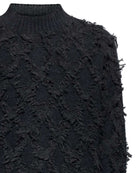 Black men's sweater with fringed workmanship Richmond