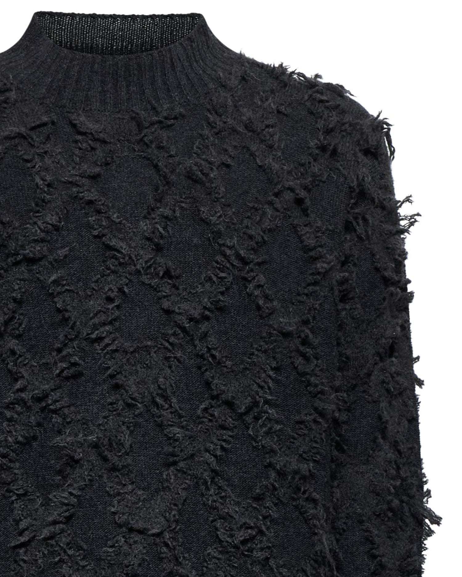 Black men's sweater with fringed workmanship Richmond