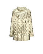 Oversized cable knit sweater with turtleneck