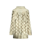 Oversized cable knit sweater with turtleneck