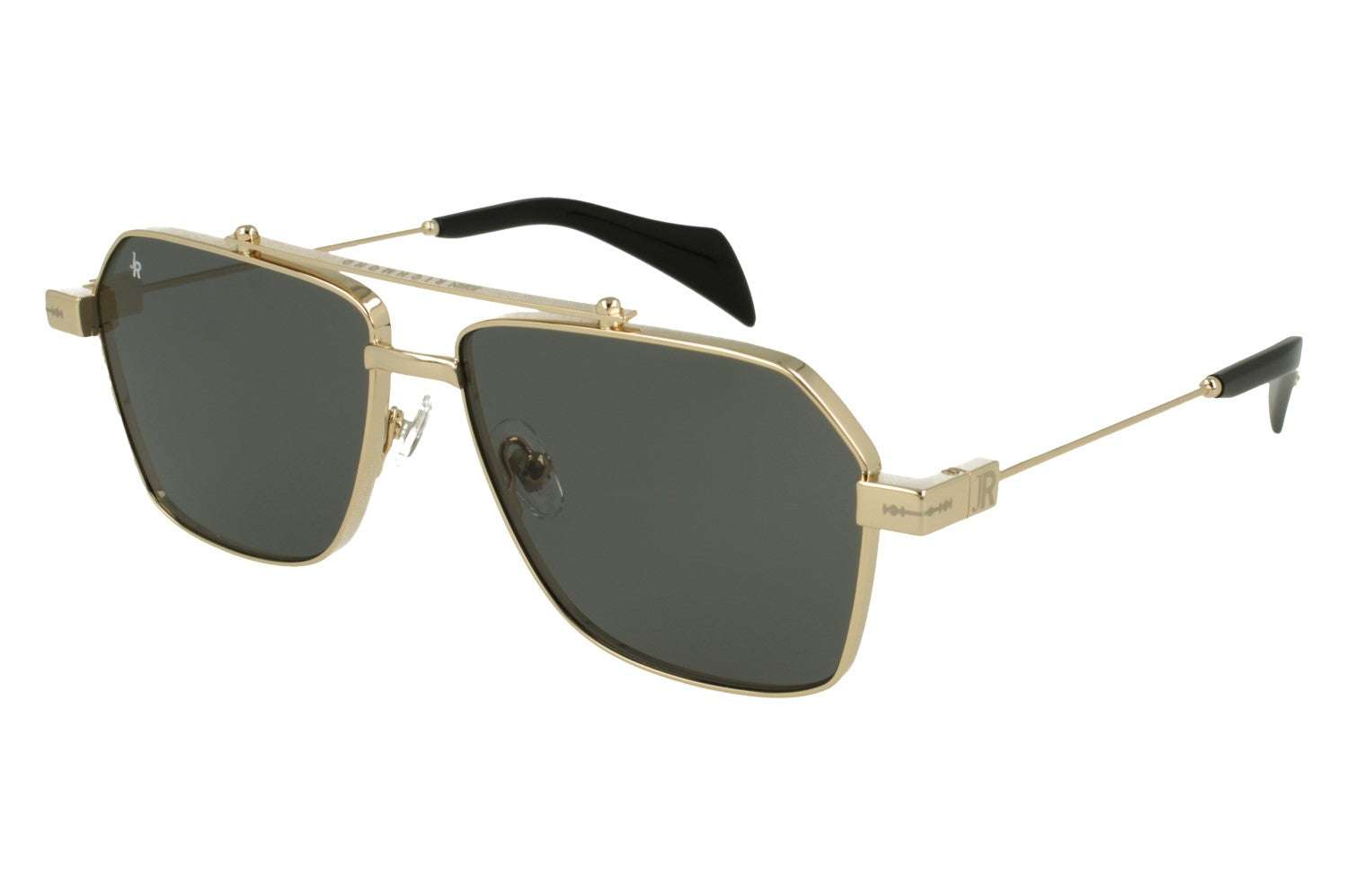 Occhiali da sole dorati a doppio ponte