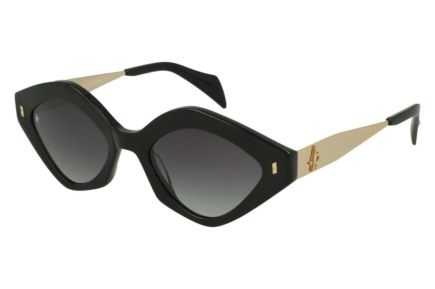 Occhiali da sole neri con aste dorate