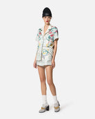White shorts with graphic print Shorts