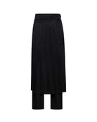Pantalone nero con pannello effetto gonna Pantaloni