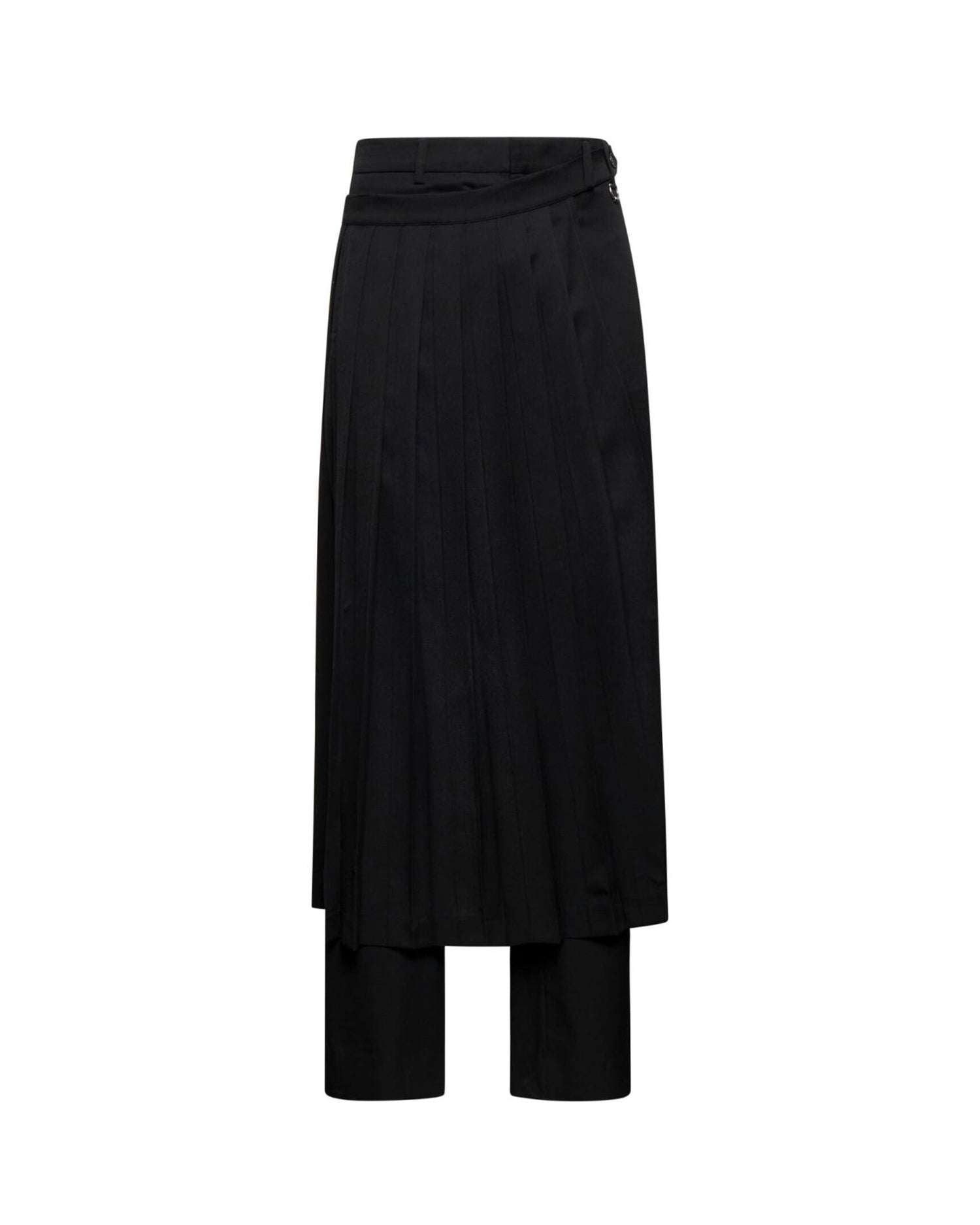 Pantalone nero con pannello effetto gonna Pantaloni