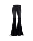 Pantalone Svasato con Design Ibrido Jeans