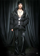 Pantalone Svasato con Design Ibrido Jeans