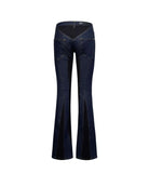 Pantalone Svasato con Inserti Jeans