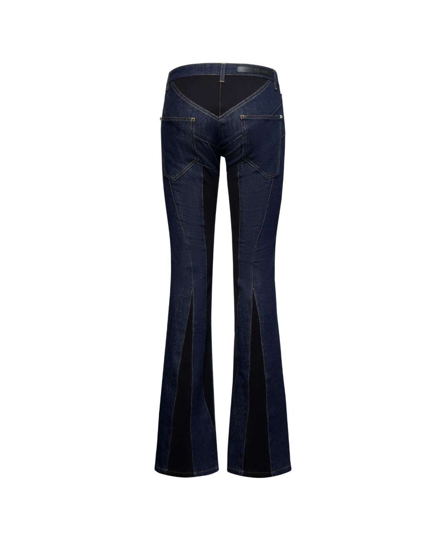 Pantalone Svasato con Inserti Jeans