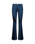 Pantalone Svasato con Inserti Jeans