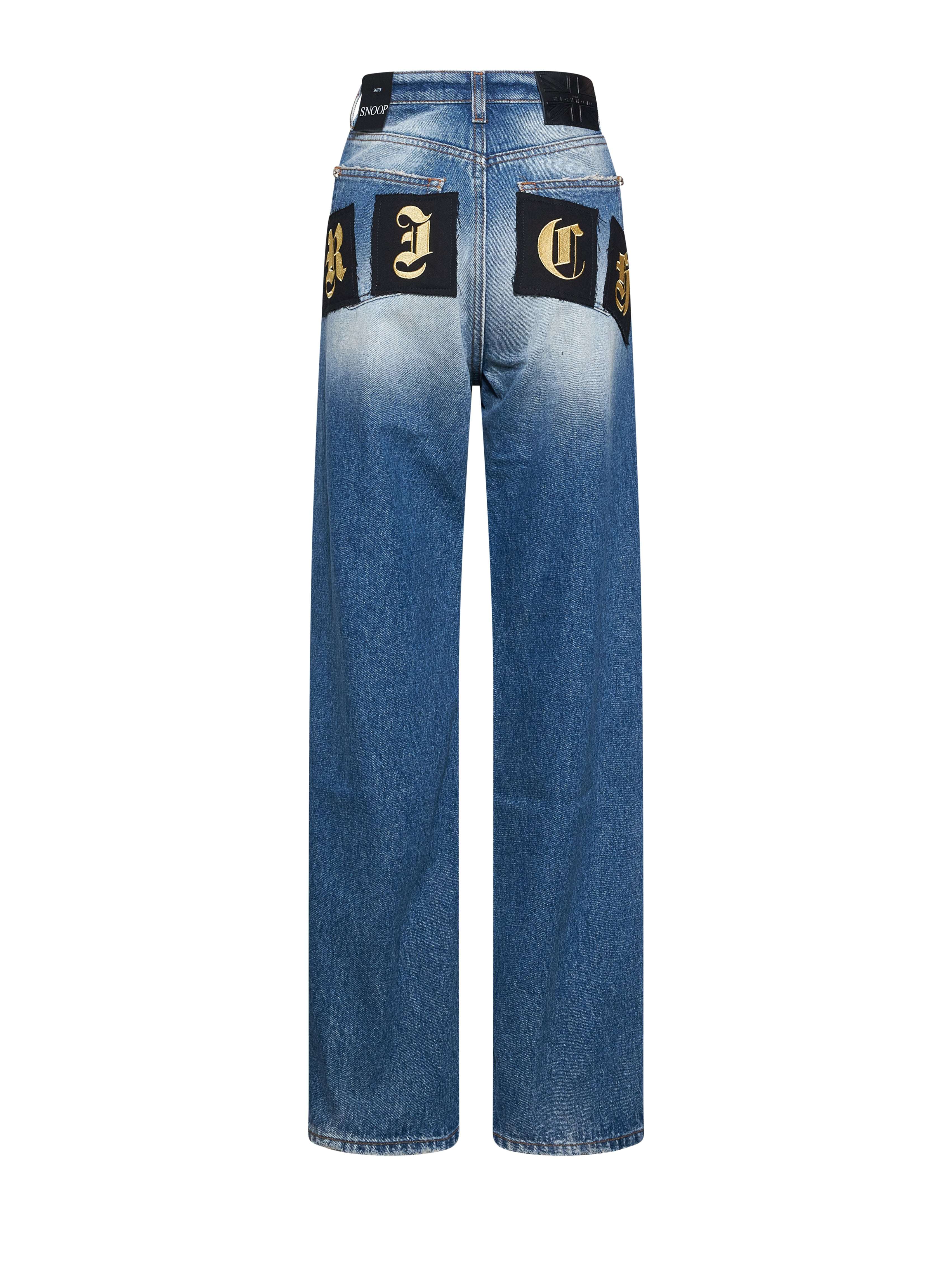 Pantaloni a gamba ampia con lavorazioni decorative JEANS