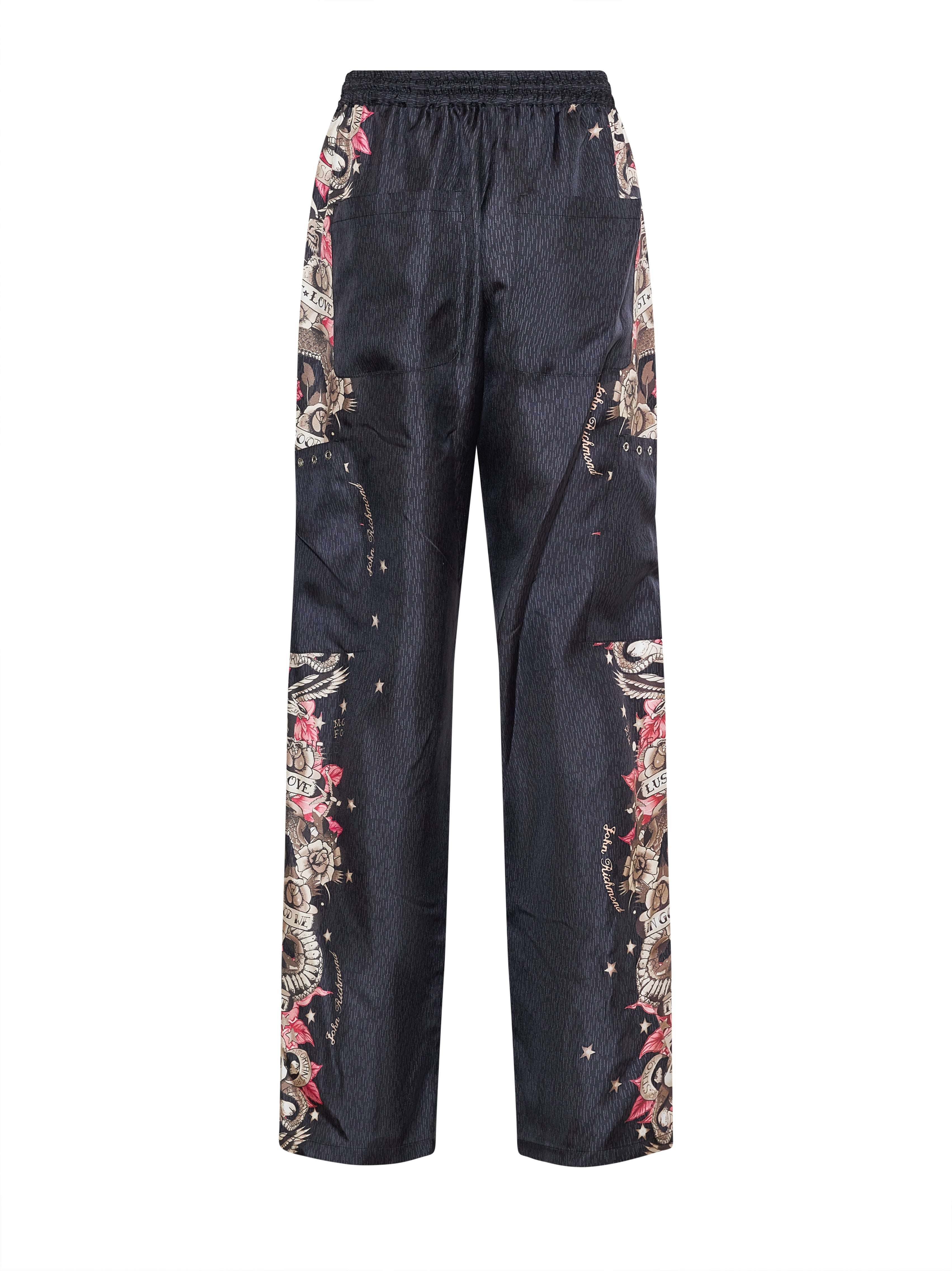 Pantaloni ampi con dettagli floreali PANTALONI