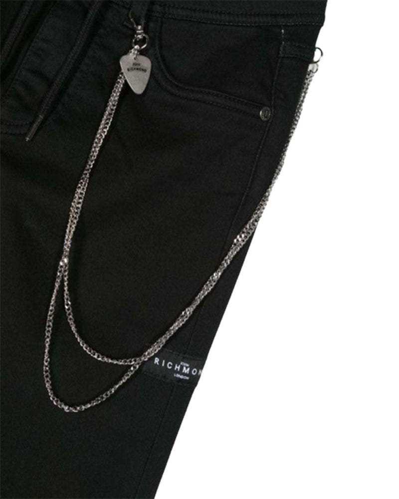 Trousers with removable chain