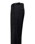 Pantaloni con motivo jacquard tono su tono e dettagli laterali Giacca