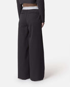 Pantaloni neri a gamba larga con vita elastica logo Richmond X Pantaloni