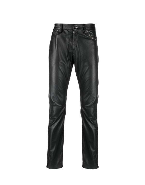 Skinny pants in faux leather