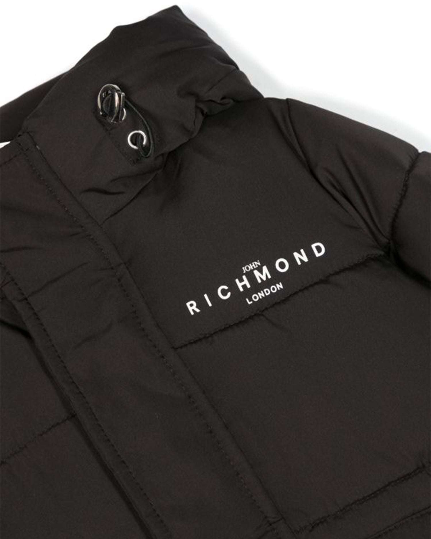 Down jacket with logo and hood – John Richmond