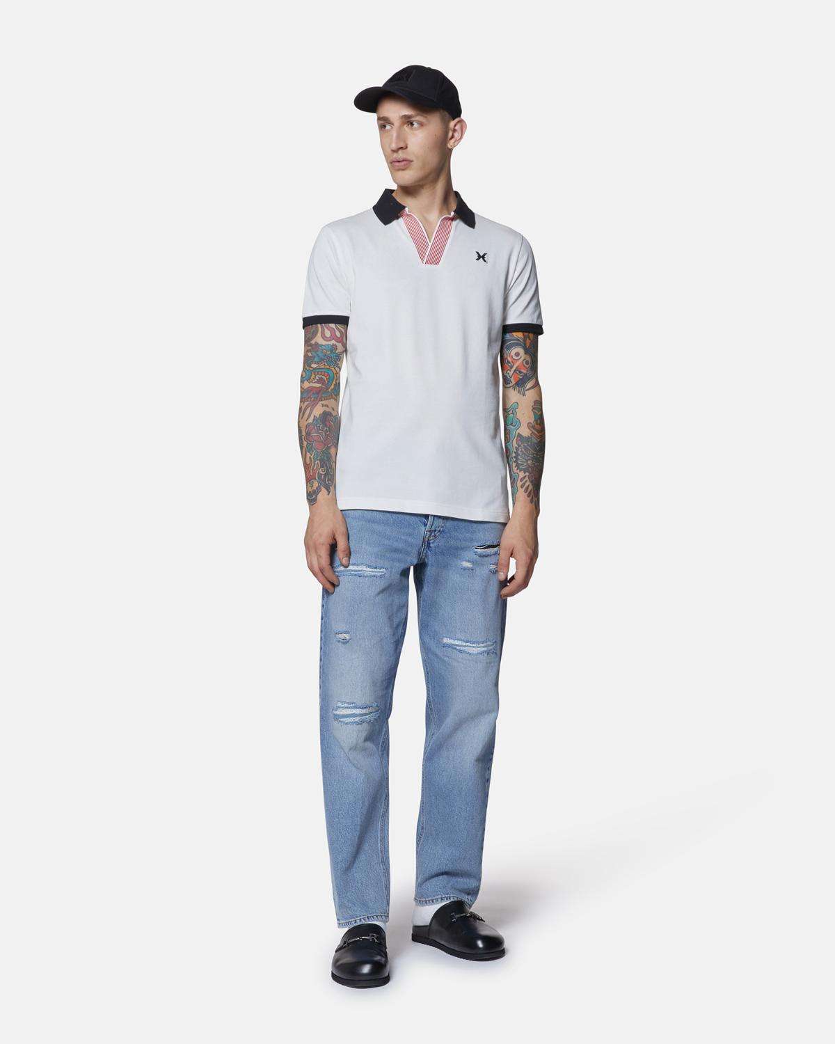 Polo uomo con colletto a contrasto T-shirt