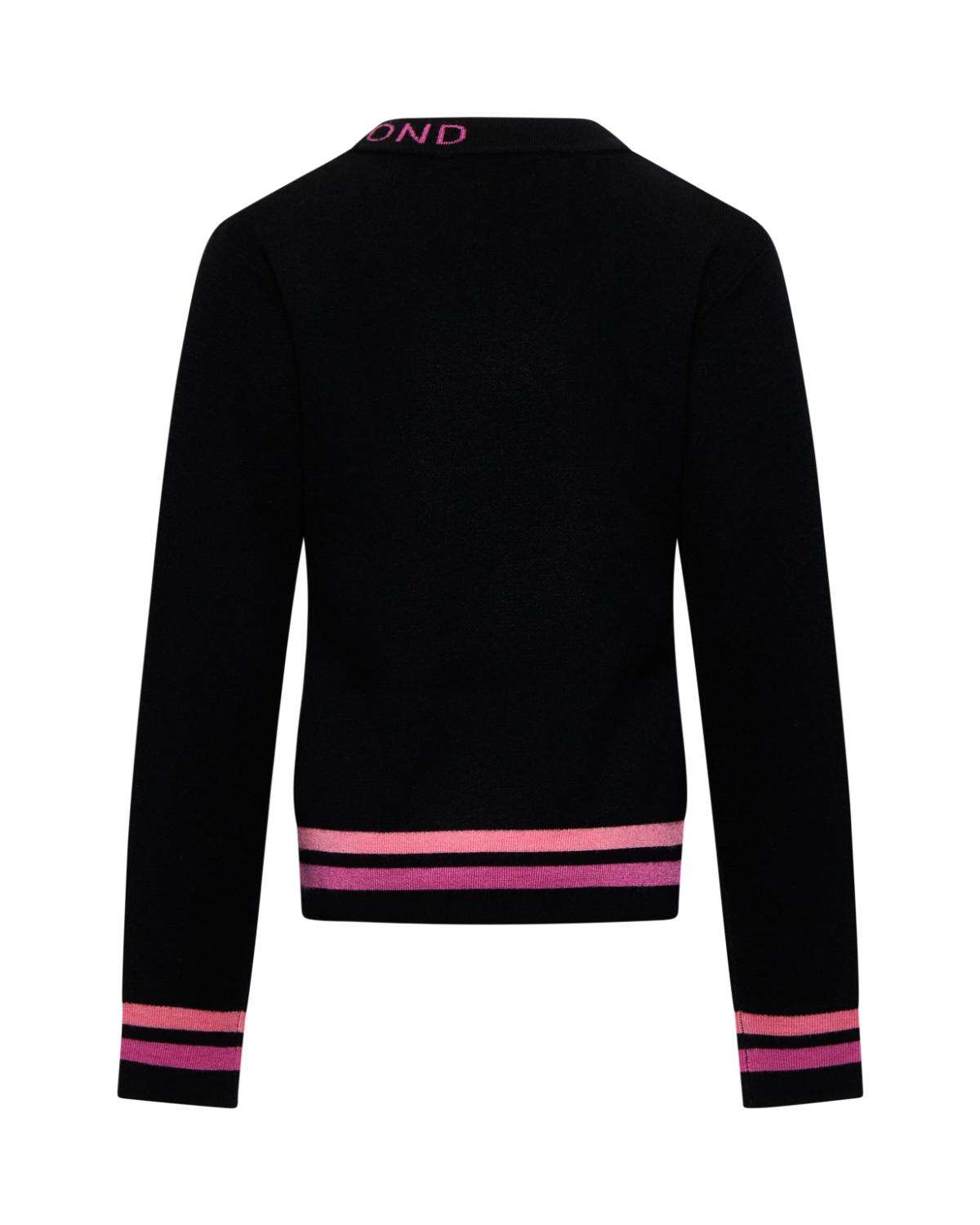 Pullover con righe a contrasto su fondo e polsi Maglia