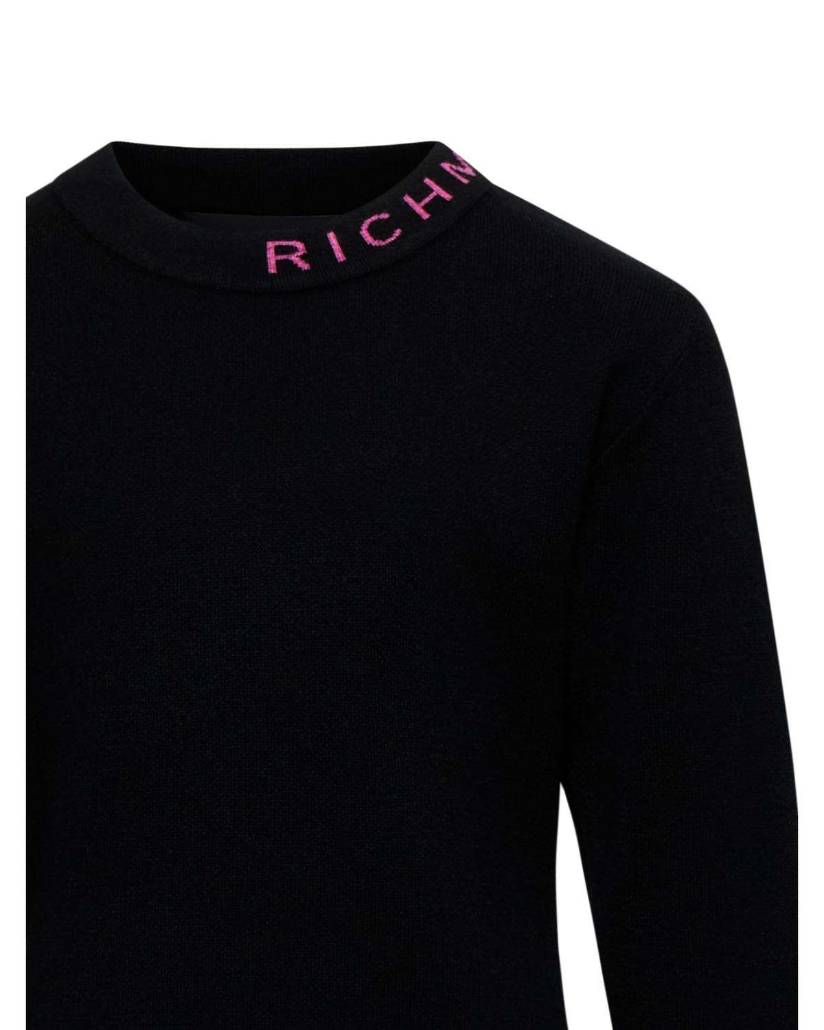 Pullover con righe a contrasto su fondo e polsi Maglia