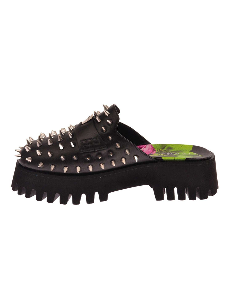 Open back shoe with studs