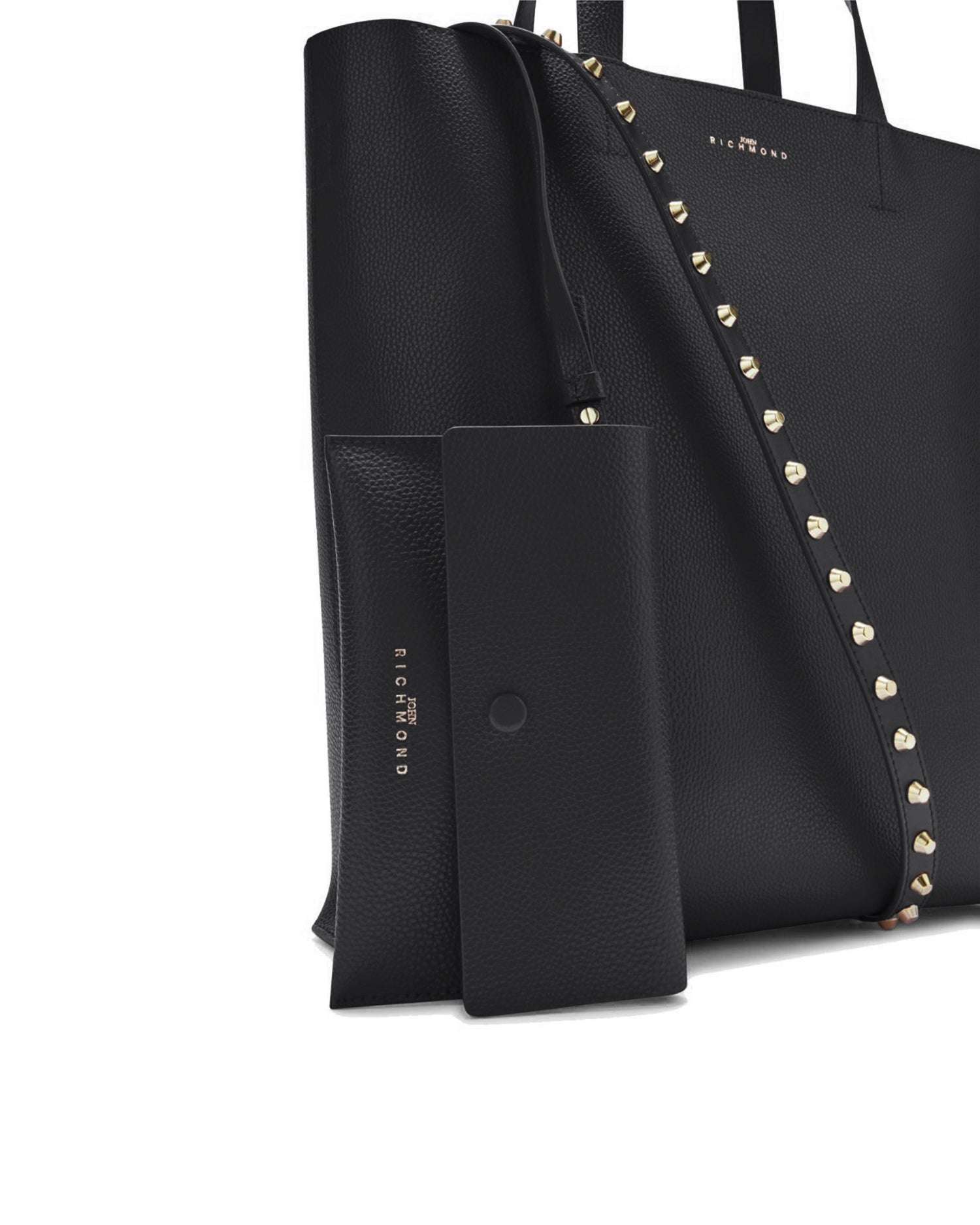 Shopper con Design Minimal e Logo Frontale Borsa