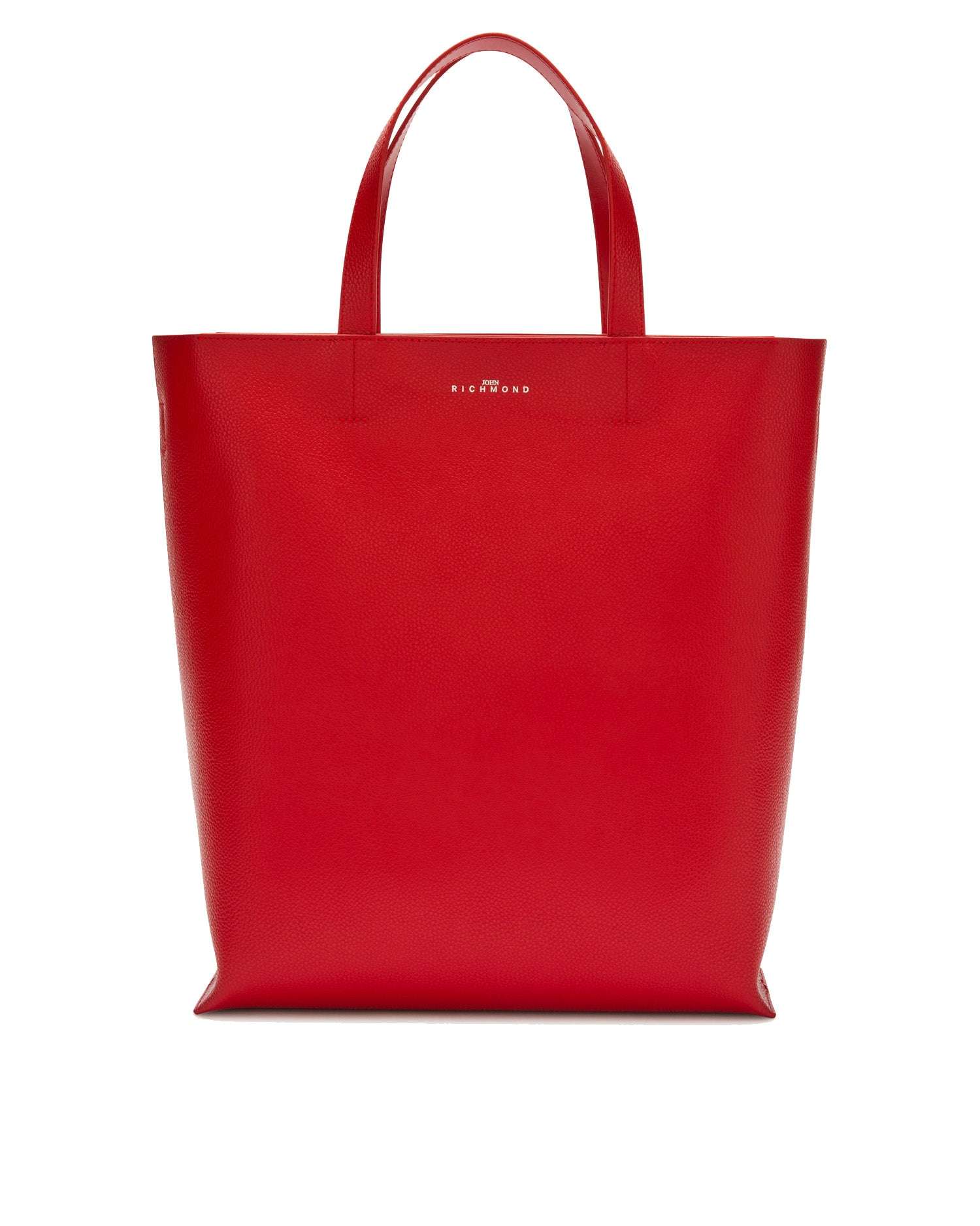 Shopper con Design Minimal e Logo Frontale Borsa
