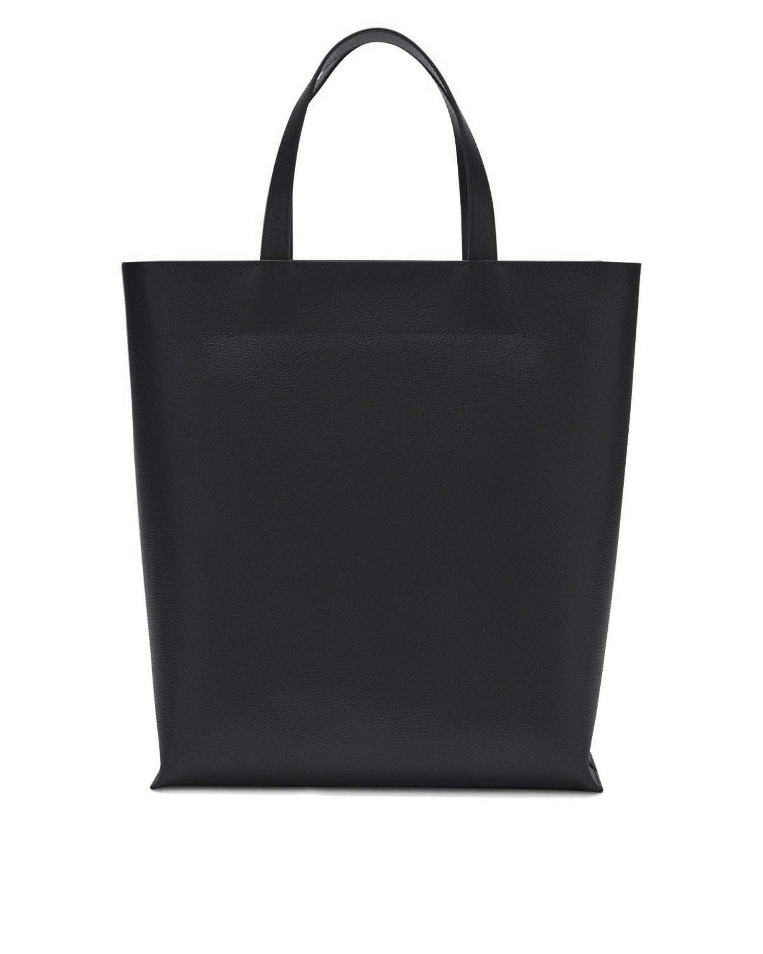 Shopper con Design Minimal e Logo Frontale Borsa