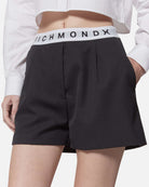 Shorts neri con cintura elastica logo Richmond X Shorts