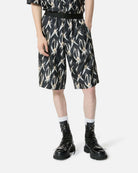 Printed Bermuda shorts with elasticated waist